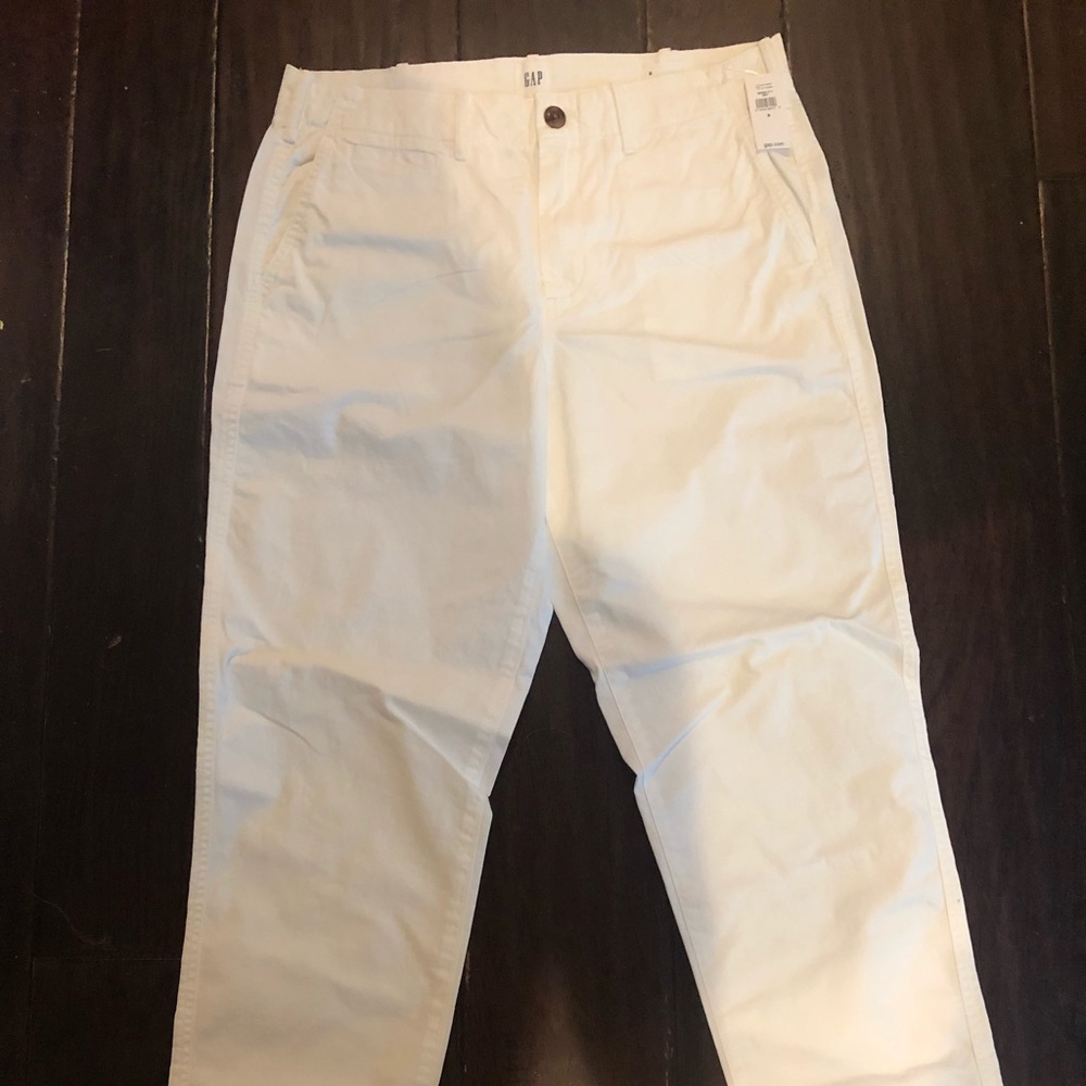 NEW Gap Straight Leg White Khakis